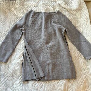 Tory Burch gray knit long-sleeve boatneck sweater size M